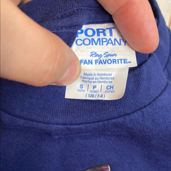 Port and Company Navy Blue Kids Shirt with Soccer Santa Design - Picture 2 of 3